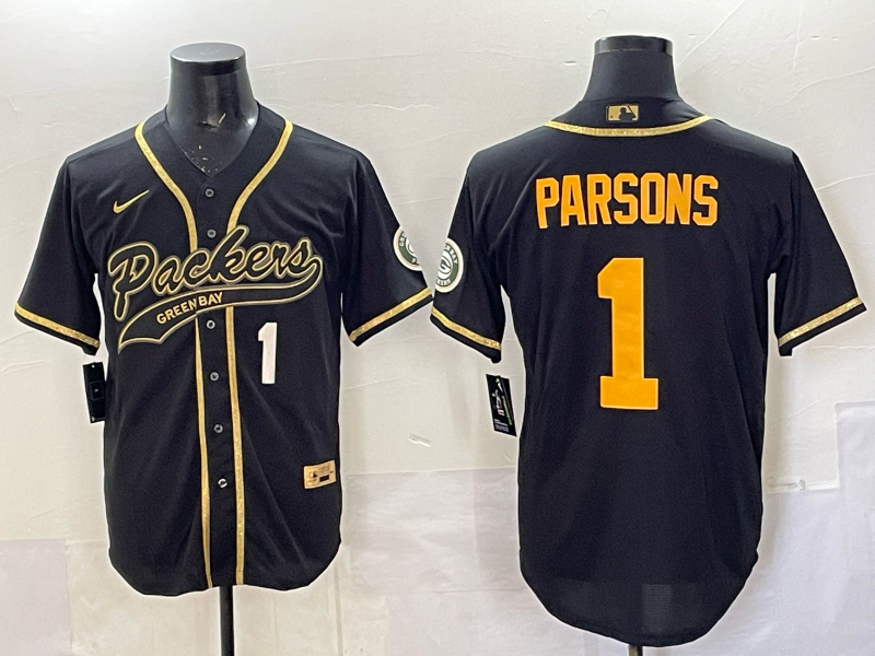 Men Green Bay Packers #1 Parsons black green Nike NFL 2025 jersey 07->green bay packers->NFL Jersey